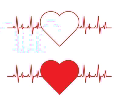 Heartbeat heart shape center line. Set of Heart beat pulse line vector icon. Heartbeat Heart Shape Centered Line. Heart beat. Vector illustration for medical offers and websites.