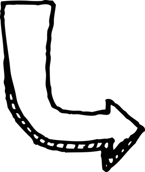 arrow shape doodle hand drawn png