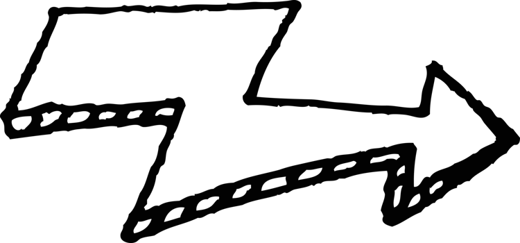 arrow shape doodle hand drawn png