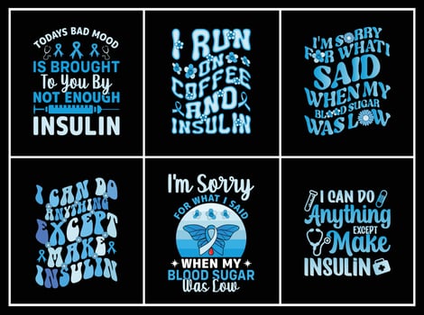 Diabetes Awareness quote t-shirt bundle Print vector