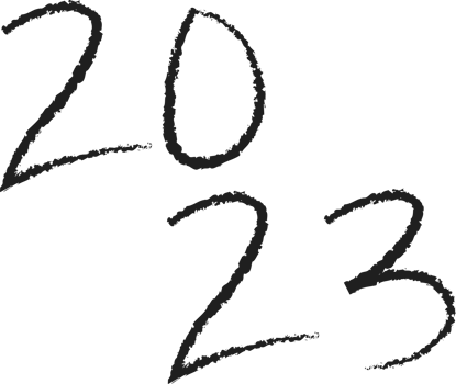 2023 Happy New Year Numeric. Grunge Brushstroke Text png
