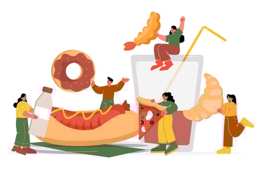 Fast food, unhealthy junk meal concept vector