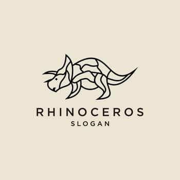 Rhinoceros logo design icon template vector