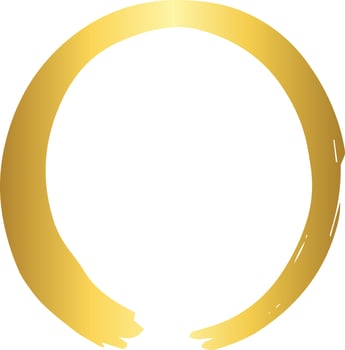 Circle Gold Brush Stroke Design Element Vector