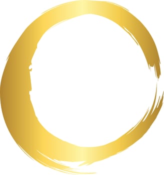 Circle Gold Brush Stroke Design Element Vector