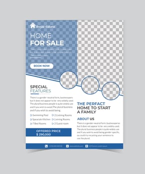 Template vector design for Brochure, AnnualReport, Magazine, Poster, Corporate Presentation, Portfolio, Flyer, infographic, layout modern with blue color size A4, Front and back, Easy to use and edit.