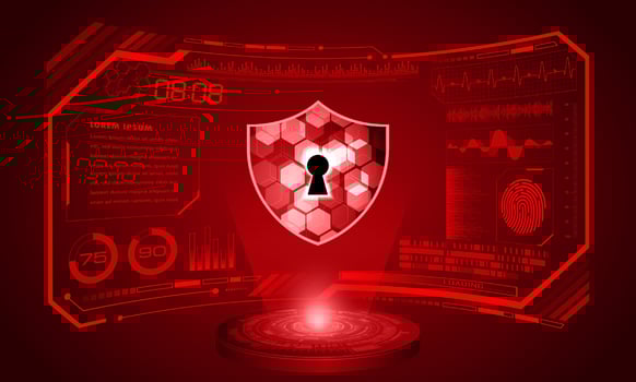 Modern HUD Technology Screen Background with padlock vector