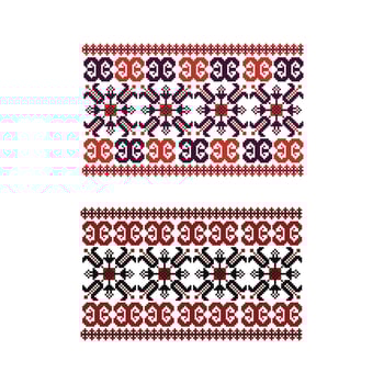 Seamless knitting embroidered pattern vector illustration with trendy color
