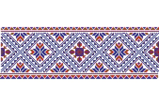 Seamless knitting embroidered pattern vector illustration with trendy color