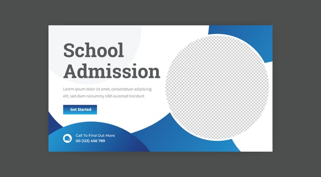 school admission thumbnail template design. free vector