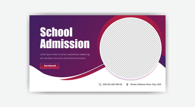 school admission thumbnail template design. free vector