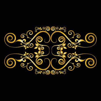 Decorative frame Elegant vector element for design in Eastern style, place for text. Beautiful floral golden border. Lace illustration for invitations, greeting cards and T Shirt design.