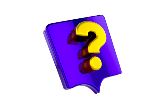 Volumetric 3d question mark on png Transprent background