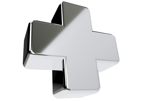 Silver 3d Plus Sign on png background