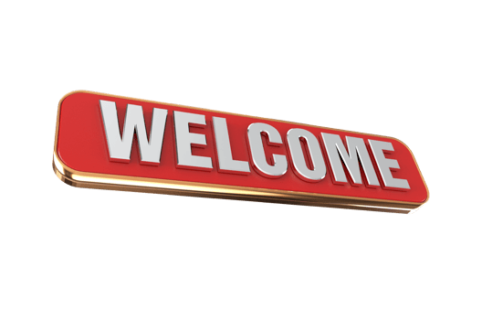 3D Welcome Banner PNG
