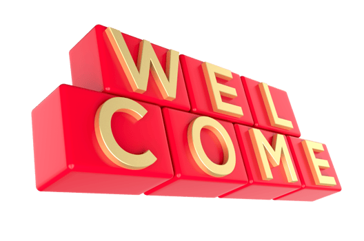 3D Welcome Banner PNG
