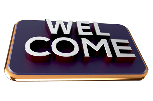 3D Welcome Banner PNG