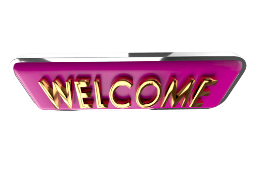 3D Welcome Banner PNG