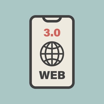 Web 3.0. Phone icon using advanced web 3.0 technology. vector