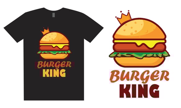 Burger King T Shirt Design vector