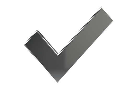 3D render check mark symbol icon blue, transparent, PNG
