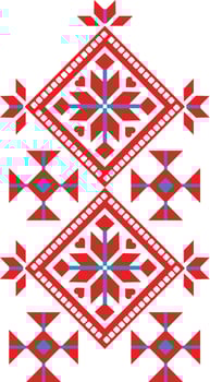 Vector illustration of Ukrainian folk ornament, fragment of ethnic embroidery, decor element