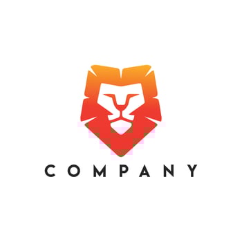 Powerful Lion Shield Logo template Vector illustration