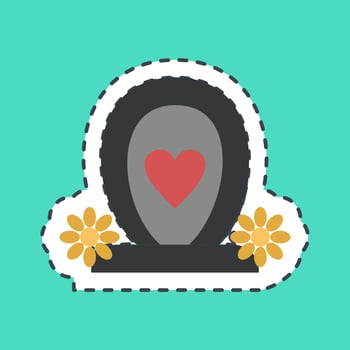 Sticker line cut tombstone. Day of the dead celebration elements. Good for prints, posters, logo, party decoration, greeting card, etc. vector