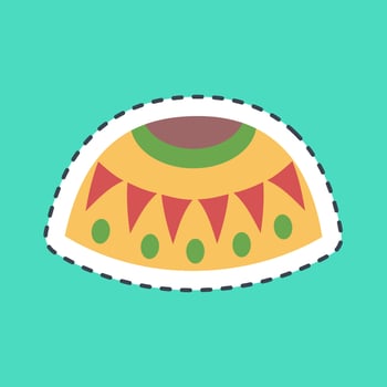 Sticker line cut Mexican poncho. Day of the dead celebration elements. Good for prints, posters, logo, party decoration, greeting card, etc. vector