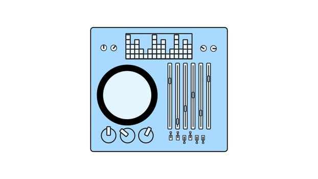 Old retro vintage music cassette tape recorder with magnetic tape on reels and speakers from the 70s, 80s, 90s. Beautiful icon. Vector illustration