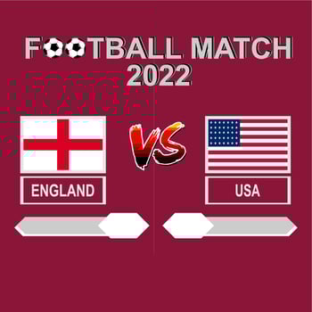 England vs USA football competition 2022 template background vector for schedule, result match