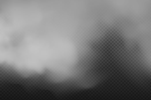 White vector cloudiness ,fog or smoke on dark checkered background.Cloudy sky or smog over the city.Vector illustration.