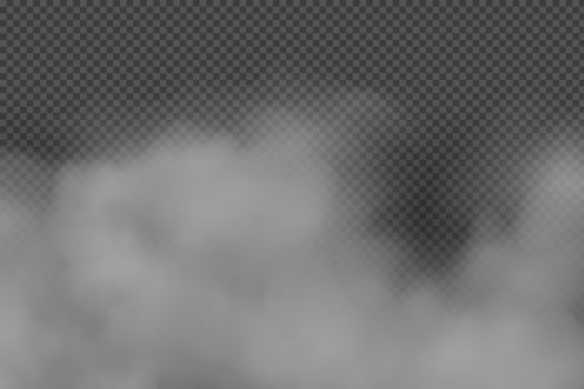 White vector cloudiness ,fog or smoke on dark checkered background.Cloudy sky or smog over the city.Vector illustration.