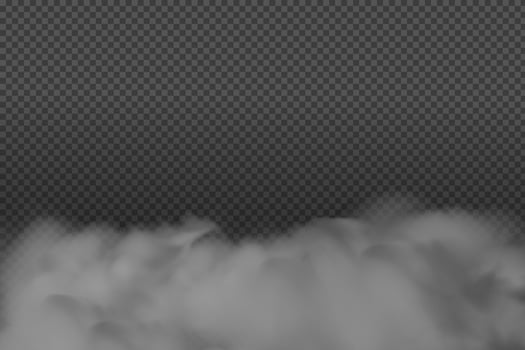 White vector cloudiness ,fog or smoke on dark checkered background.Cloudy sky or smog over the city.Vector illustration.