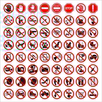Illustration set of prohibition signs vector