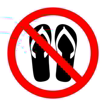 No shoes allowed sign illustration vector