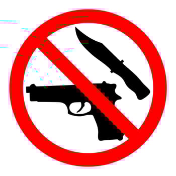 Weapons prohibited sign illustration vector