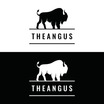 Bison silhouette design logo, retro angus, wild buffalo isolated background. Template vector. vector