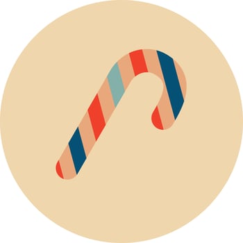 Christmas candy cane icon vector