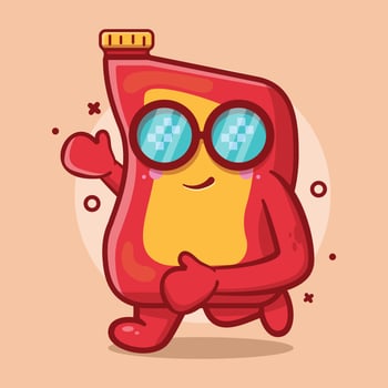 funny lubricant oil bottle character mascot running isolated cartoon in flat style design vector