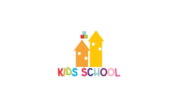 Kiddie school elementary colorful vector logo design illustration