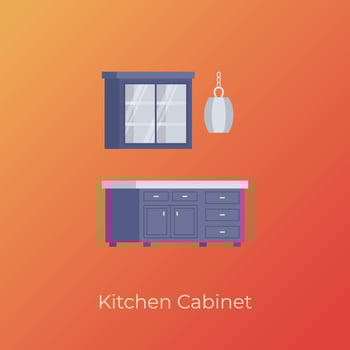 Trendy Kitchen Cabinet vector