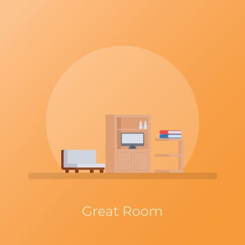 Trendy Great Room vector