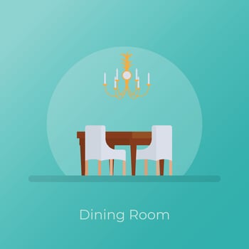 Trendy Dining Room vector