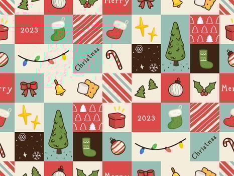 red and green Christmas seamless pattern Gift Wrap background wallpaper vector