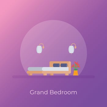 Trendy Grand Bedroom vector