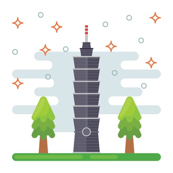 Trendy Bail Temple vector