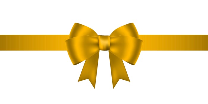 Red bow for gift and greeting card isolated vector