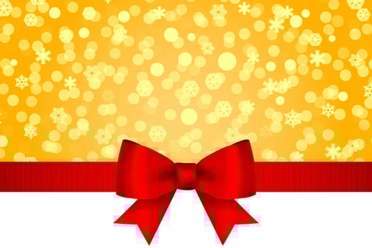 Christmas card invitation with snowflakes blue background with bow vector