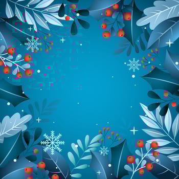 Winter Floral Border Background vector